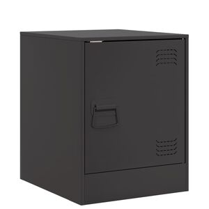 vidaXL Mesa de cabeceira 34,5x39x44 cm a&ccedil;o preto