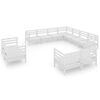 vidaXL 11 pcs conjunto lounge de jardim pinho maci&ccedil;o branco