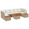 vidaXL Conjunto de Sof&aacute; de Jardim 8 unid. Bege Rattan Sint&eacute;tico