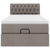 vidaXL Estrutura de cama otomana com colch&atilde;o tecido cinzento 80x200cm