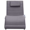 vidaXL Chaise longue de massagem c/ almofada couro artificial cinzento