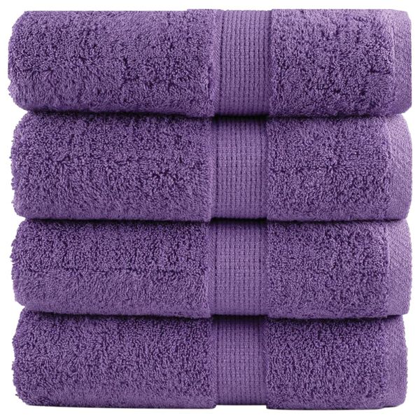 vidaXL Toalhas de bid&eacute; premium SOLUND 4 pcs 30x50 cm 600 gsm roxo
