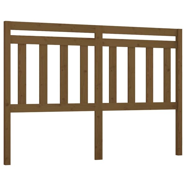 vidaXL Cabeceira de cama 146x4x100 cm pinho maci&ccedil;o castanho mel