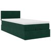 vidaXL Estrutura de cama otomana colch&atilde;o 90x200 cm veludo verde escuro