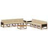 vidaXL Conjunto de Sof&aacute;s para Exterior 9 pcs Natural e Bege