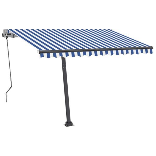 vidaXL Toldo autom&aacute;tico independente 350x250 cm azul e branco