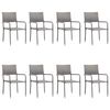 vidaXL 9 pcs conjunto de jantar para jardim vime PE e a&ccedil;o cinza/preto
