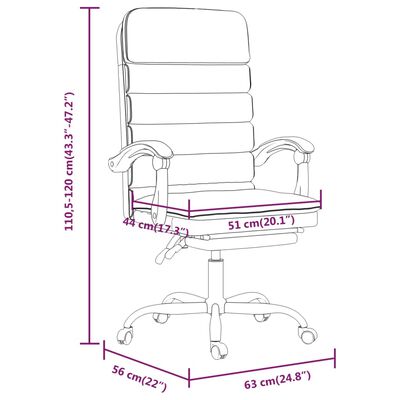 vidaXL Cadeira massagens escritório reclinável tecido castanho