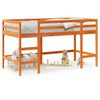 vidaXL Cama alta p/crian&ccedil;a c/escada 90x190cm pinho maci&ccedil;o castanho-mel