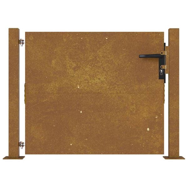 vidaXL Port&atilde;o de jardim 100x100 cm A&ccedil;o Corten