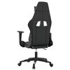 vidaXL Cadeira gaming couro artificial preto e branco