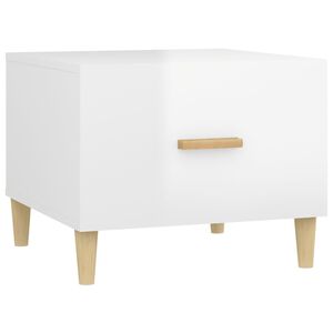 vidaXL Mesa de centro 50x50x40cm derivados de madeira branco brilhante