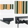 vidaXL Toldo Retr&aacute;til Verde e Amarelo 350 x 250 cm Alum&iacute;nio e Tecido