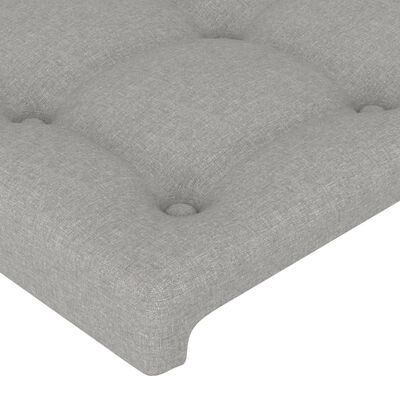 vidaXL Cabeceira de cama tecido 80x5x78/88 cm cinzento-claro