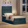 vidaXL Estrutura de cama otomana colch&otilde;es 90x200cm veludo verde escuro