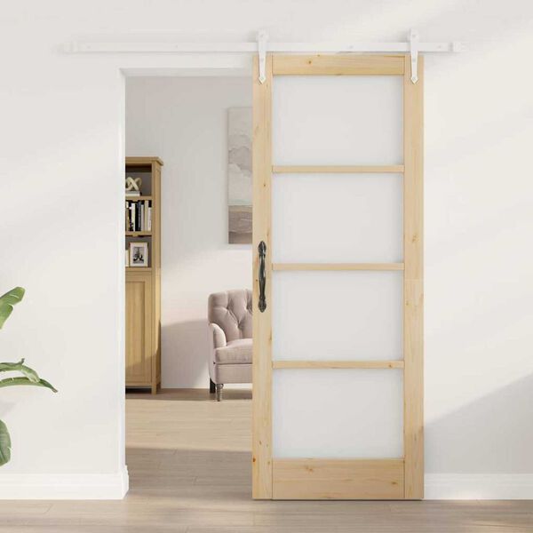 vidaXL Porta Deslizante Natural 78 x 202 cm