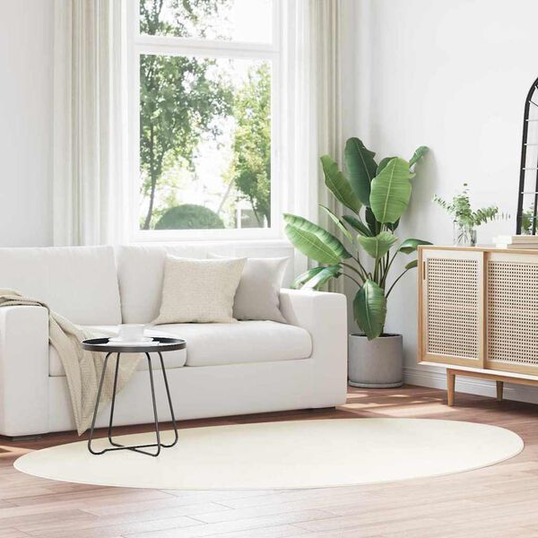 vidaXL Tapetes de &aacute;rea HUARTE Creme 140 x 200 cm Poli&eacute;ster