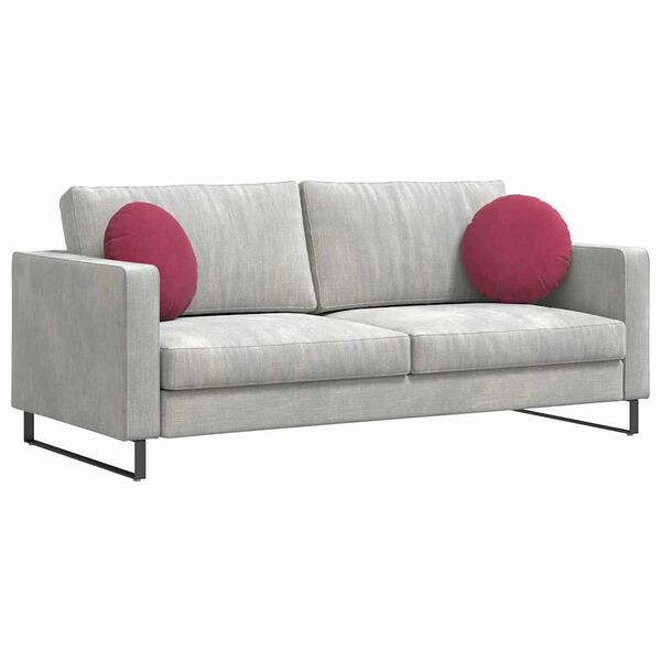 vidaXL Almofadas de Assento 2 pcs Vinho Vermelho &Oslash; 40 x 13 cm Veludo