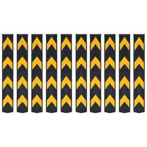 vidaXL Faixas de sinaliza&ccedil;&atilde;o refletoras 10 pcs borracha 80 cm