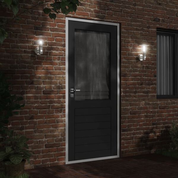 vidaXL Candeeiros parede p/ exterior c/ sensor 2pcs a&ccedil;o inox. prateado