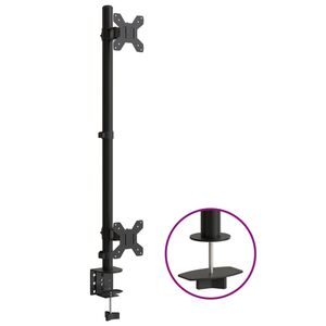 vidaXL Suporte duplo para monitor VESA 75/100 mm aço preto