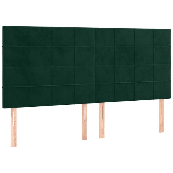 vidaXL Cabeceira Verde Escuro 180x5x118/128 cm Veludo