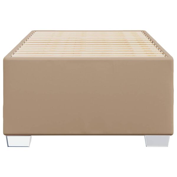 vidaXL Estrutura de cama 90x200 cm couro artificial cappuccino