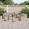 vidaXL Conjunto de Sof&aacute; de Jardim 13 pcs Bege vime PE