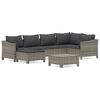 vidaXL 7 pcs conjunto lounge de jardim c/ almofad&otilde;es vime PE cinzento