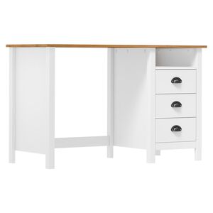 vidaXL Secret&aacute;ria Hill c/ 3 gavetas 120x50x74 cm pinho maci&ccedil;o