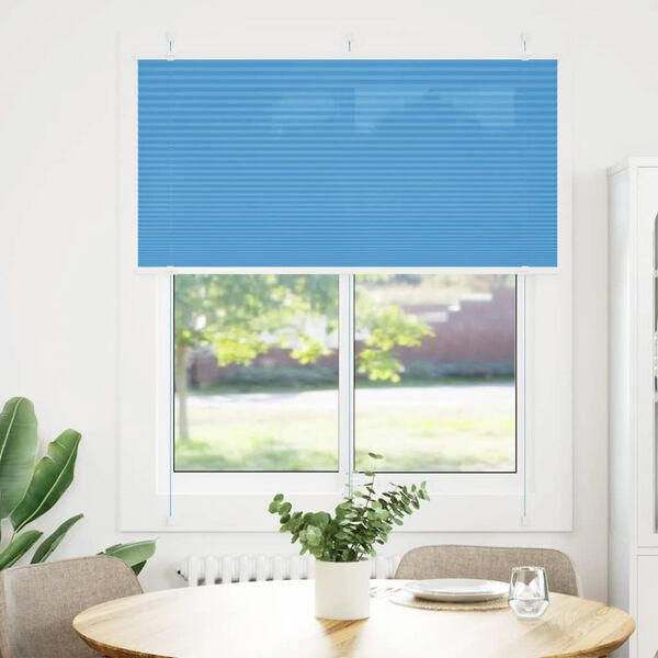 vidaXL Plissado Cego Azul 115x150 cm Largura Tecido 114,4 cm Poli&eacute;ster