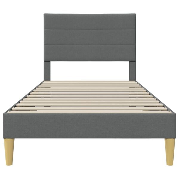 vidaXL Estrutura da Cama com cabeceira Cinza Escuro 80 x 200 cm tecido