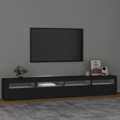 vidaXL Móvel de TV com luzes LED 240x35x40 cm preto