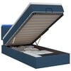 vidaXL Cama Ottoman com Colch&atilde;o e LED Azul 100 x 200 cm Tecido