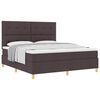 vidaXL Cama Box com colch&atilde;o Marrom Escuro 180 x 200 cm tecido