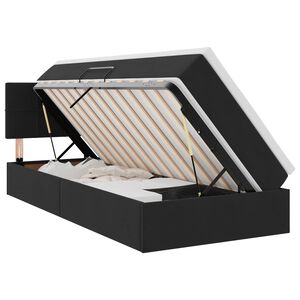 vidaXL Cama com arruma&ccedil;&atilde;o e LED com colch&atilde;o Preto 90 x 190 cm Veludo