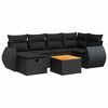 vidaXL 7 pcs conjunto de sof&aacute;s p/ jardim c/ almofad&otilde;es vime PE preto