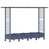 vidaXL Cama Elevada com Treli&ccedil;a e Telhado Cinzento 203 x 40 x 127 cm