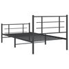 vidaXL Estrutura de cama com cabeceira e pés 107x203 cm metal preto
