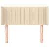 vidaXL Cabeceira de cama c/ abas tecido 93x16x78/88 cm creme