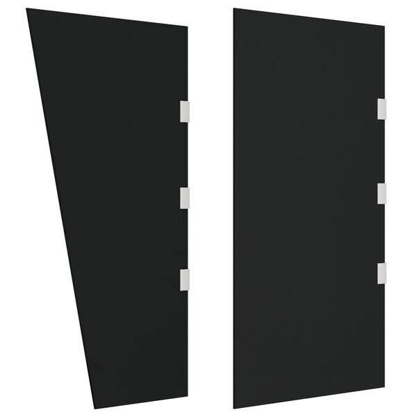 vidaXL Painel lateral p/ toldo porta 2 pcs vidro temperado preto