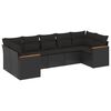 vidaXL 7 pcs conjunto de sof&aacute;s p/ jardim c/ almofad&otilde;es vime PE preto