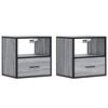 vidaXL Mesas de cabeceira de parede 2 pcs 40x31x39,5cm cinzento sonoma