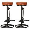 vidaXL Bancos de bar 2 pcs couro de cabra genu&iacute;no preto e castanho