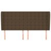 vidaXL Cabeceira cama c/ abas tecido 203x23x118/128 cm castanho-escuro