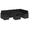 vidaXL Conjunto de Sof&aacute; de Jardim 9 unid. Preto vime PE