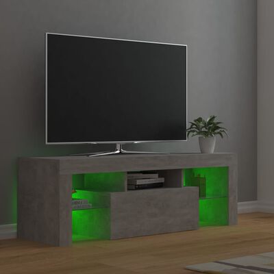 vidaXL Móvel de TV com luzes LED 120x35x40 cm cinzento cimento