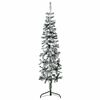 vidaXL Meia &aacute;rvore de Natal fina com flocos de neve 150 cm