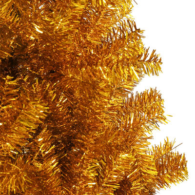 vidaXL Árvore de Natal artificial com suporte 210 cm PET dourado