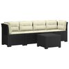 vidaXL Sof&aacute; de Jardim 4 Lugares com Almofadas Look Rattan PP Antracite